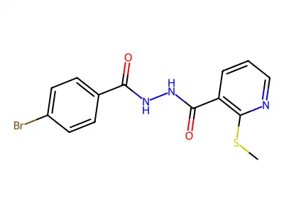 4-bromo-N'-[2-(methylsulfanyl)pyridine-3-carbonyl]benzohydrazide structure
