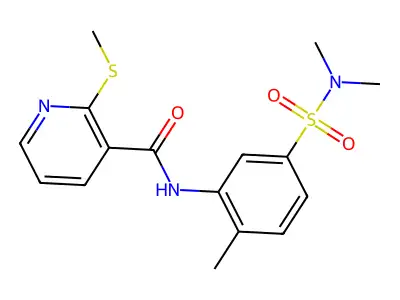 N-(5-(N,N-Dimethylsulfamoyl)-2-methylphenyl)-2-(methylthio)nicotinamide structure