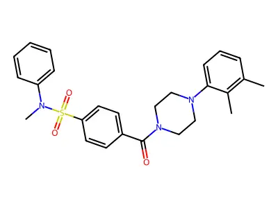 4-[4-(2,3-dimethylphenyl)piperazine-1-carbonyl]-N-methyl-N-phenylbenzenesulfonamide structure