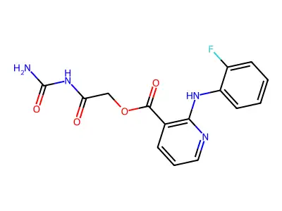 [2-(Carbamoylamino)-2-oxoethyl] 2-(2-fluoroanilino)pyridine-3-carboxylate structure