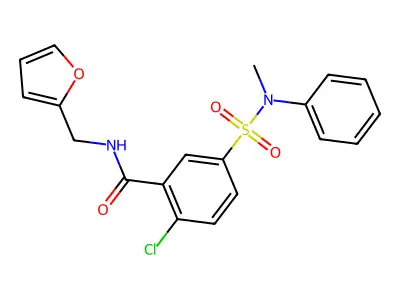 2-chloro-N-(furan-2-ylmethyl)-5-[methyl(phenyl)sulfamoyl]benzamide structure