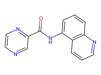 N-(quinolin-5-yl)pyrazine-2-carboxamide structure