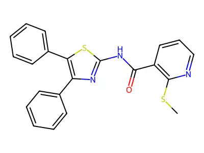 N-(4,5-diphenyl-1,3-thiazol-2-yl)-2-(methylsulfanyl)pyridine-3-carboxamide structure