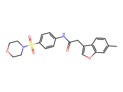 2-(6-methyl-1-benzofuran-3-yl)-N-[4-(morpholin-4-ylsulfonyl)phenyl]acetamide structure