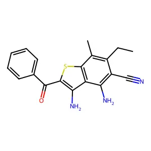 3,4-Diamino-2-benzoyl-6-ethyl-7-methyl-1-benzothiophene-5-carbonitrile structure