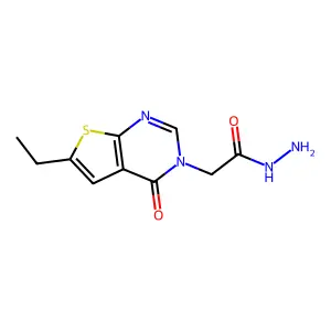 2-{6-ethyl-4-oxo-3H,4H-thieno[2,3-d]pyrimidin-3-yl}acetohydrazide structure