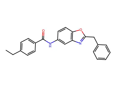 N-(2-benzyl-1,3-benzoxazol-5-yl)-4-ethylbenzamide structure