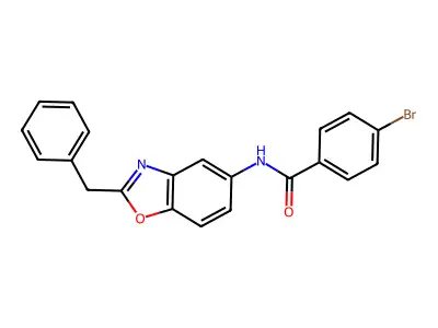 N-(2-benzyl-1,3-benzoxazol-5-yl)-4-bromobenzamide structure