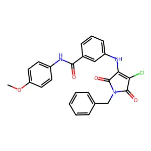 (3-{[4-chloro-2,5-dioxo-1-benzylazolin-3-yl]amino}phenyl)-N-(4-methoxyphenyl)c arboxamide structure