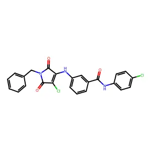 (3-{[4-chloro-2,5-dioxo-1-benzylazolin-3-yl]amino}phenyl)-N-(4-chlorophenyl)ca rboxamide structure