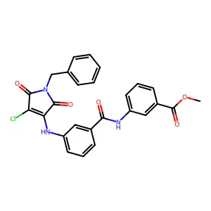 methyl 3-[(3-{[4-chloro-2,5-dioxo-1-benzylazolin-3-yl]amino}phenyl)carbonylami no]benzoate structure