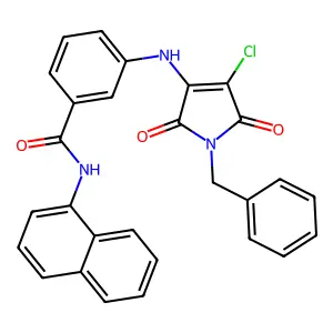 (3-{[4-chloro-2,5-dioxo-1-benzylazolin-3-yl]amino}phenyl)-N-naphthylcarboxamid e structure