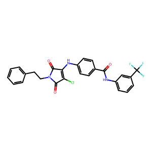 4-((4-Chloro-2,5-dioxo-1-phenethyl-2,5-dihydro-1H-pyrrol-3-yl)amino)-N-(3-(trifluoromethyl)phenyl)benzamide structure