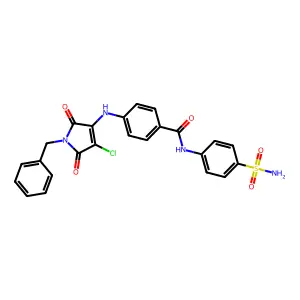 (4-{[4-chloro-2,5-dioxo-1-benzylazolin-3-yl]amino}phenyl)-N-(4-sulfamoylphenyl )carboxamide structure