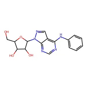 1-Pentofuranosyl-N-phenyl-1H-pyrazolo[3,4-d]pyrimidin-4-amine structure
