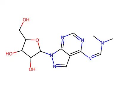 N'-[1-[3,4-dihydroxy-5-(hydroxymethyl)oxolan-2-yl]pyrazolo[3,4-d]pyrimidin-4-yl]-N,N-dimethylmethanimidamide structure