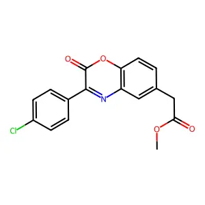 2H-1,4-Benzoxazine-6-acetic acid, 3-(4-chlorophenyl)-2-oxo-, methyl ester structure