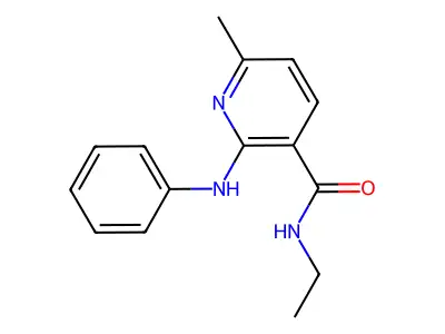 Nicotinamide, 2-anilino-N-ethyl-6-methyl- structure