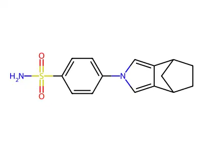4-(4,5,6,7-Tetrahydro-2H-4,7-methanoisoindol-2-yl)benzene-1-sulfonamide structure