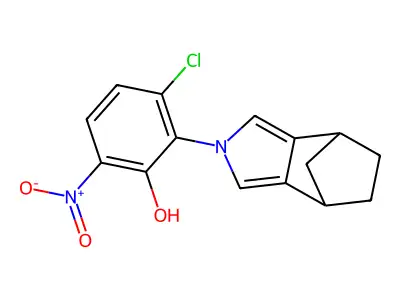 Phenol, 3-chloro-2-(4,5,6,7-tetrahydro-4,7-methanoisoindol-2-yl)-6-nitro- structure
