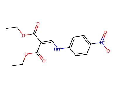 Diethyl 2-[[(4-nitrophenyl)amino]methylidene]propanedioate structure