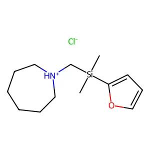 1H-Azepine, hexahydro-1-((2-furyldimethylsilyl)methyl)-, hydrochloride structure