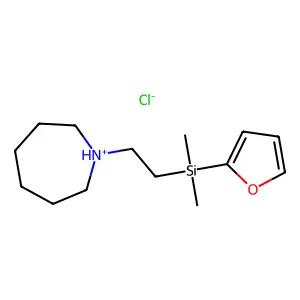 1H-Azepine, hexahydro-1-(2-(2-furyldimethylsilyl)ethyl)-, hydrochloride structure