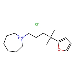 1H-Azepine, hexahydro-1-(3-(2-furyldimethylsilyl)propyl)-, hydrochloride structure