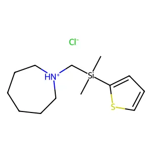 1H-Azepine, hexahydro-1-((2-thienyldimethylsilyl)methyl)-, hydrochloride structure