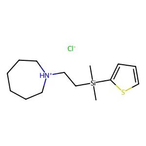 1H-Azepine, hexahydro-1-(2-(2-thienyldimethylsilyl)ethyl)-, hydrochloride structure