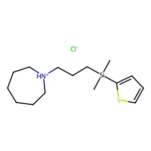 1H-Azepine, hexahydro-1-(3-(dimethyl(2-thienyl)silyl)propyl)-, hydrochloride structure