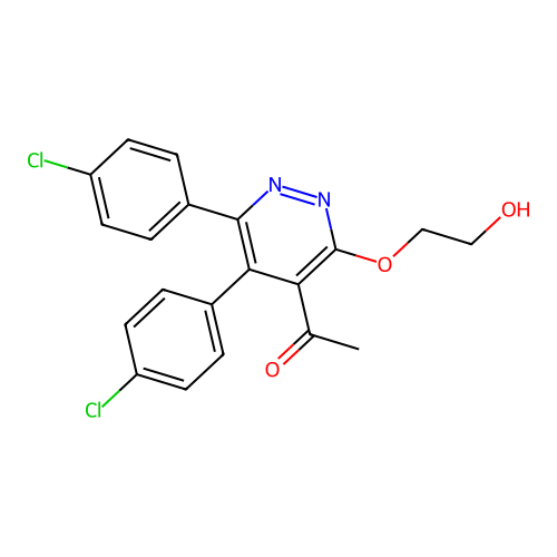 Ethanol, 2-((4-acetyl-5,6-bis(p-chlorophenyl)-3-pyridazinyl)oxy)- structure