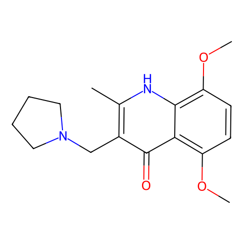 5,8-Dimethoxy-2-methyl-3-(1-pyrrolidinylmethyl)-4-quinolinol structure