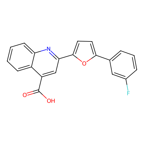2-[5-(3-Fluorophenyl)furan-2-yl]quinoline-4-carboxylic acid structure