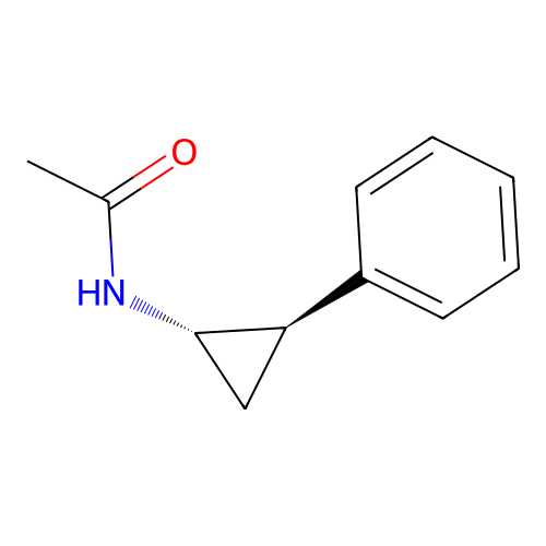 N-[(1S,2R)-2-phenylcyclopropyl]acetamide structure