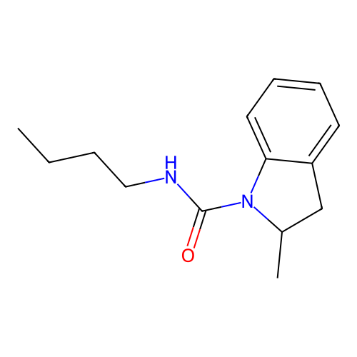 N-butyl-2-methyl-1-indolinecarboxamide structure