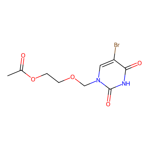 2-[(5-bromo-2,4-dioxo-3,4-dihydro-1(2H)-pyrimidinyl)methoxy]ethyl acetate structure
