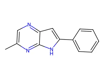 3-Methyl-6-phenyl-5H-pyrrolo[2,3-b]pyrazine structure