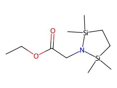 Ethyl 2,2,5,5-tetramethyl-1,2,5-azadisilolidin-1-acetate structure