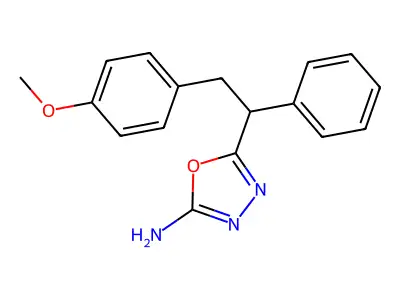 1,3,4-Oxadiazole, 2-amino-5-(p-methoxy-alpha-phenylphenethyl)- structure