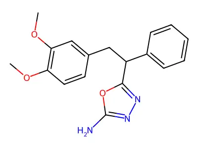 1,3,4-Oxadiazol-2-amine, 5-(2-(3,4-dimethoxyphenyl)-1-phenylethyl)- structure