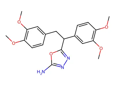 1,3,4-Oxadiazol-2-amine, 5-(1,2-bis(3,4-dimethoxyphenyl)ethyl)- structure