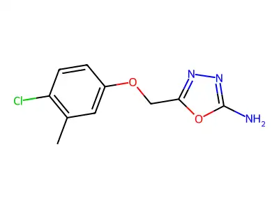 1,3,4-Oxadiazol-2-amine, 5-((4-chloro-3-methylphenoxy)methyl)- structure