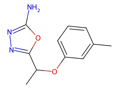 1,3,4-Oxadiazole, 2-amino-5-(1-(m-tolyloxy)ethyl)- structure