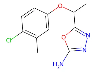 1,3,4-Oxadiazol-2-amine, 5-(1-(4-chloro-3-methylphenoxy)ethyl)- structure