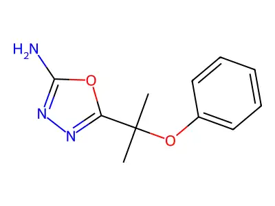 1,3,4-Oxadiazol-2-amine, 5-(1-methyl-1-phenoxyethyl)- structure
