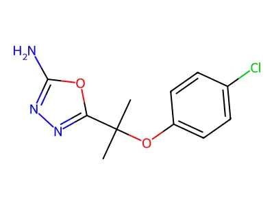1,3,4-Oxadiazol-2-amine, 5-(1-(4-chlorophenoxy)-1-methylethyl)- structure