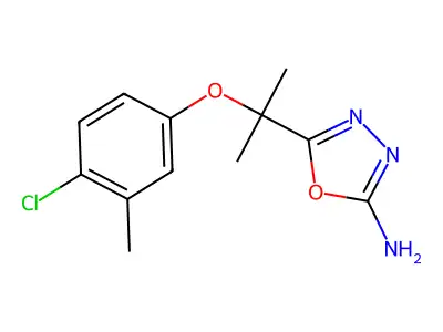 1,3,4-Oxadiazol-2-amine, 5-(1-(4-chloro-3-methylphenoxy)-1-methylethyl)- structure