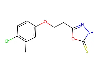 1,3,4-Oxadiazole-2-thiol, 5-(1-(4-chloro-m-tolyloxy)ethyl)- structure