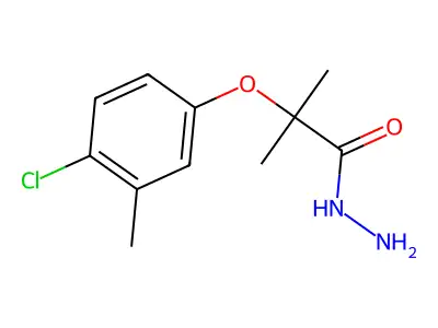 Propanoic acid, 2-(4-chloro-3-methylphenoxy)-2-methyl-, hydrazide structure